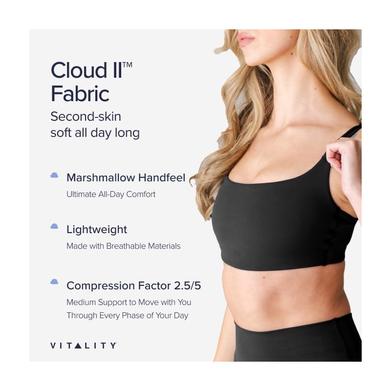 Vitality Cloud II Scoop Bra, Sapphire, Medium