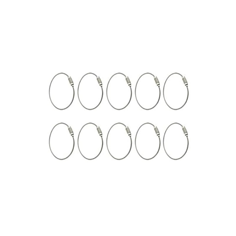 AKORD 10pcs Stainless Steel Wire Keychain Cable Keyring Twist Barrel,