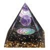 KYEYGWO Positive Energy Pyramid Stone with Reiki Healing Amethyst Crystal