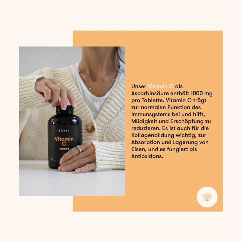 Vitamin C, 1000 mg, 270 tablets, contributes to reducing fatigue