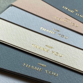 (36 Pack) RUN2PRINT Thank You Cards With Envelopes & Foil Stickers - Elegant Dusty Blue Emboss Gold Foil Pressed - Blank Notes Wedding, Bridal, Baby Shower, Business and Formal All Occasion Cards