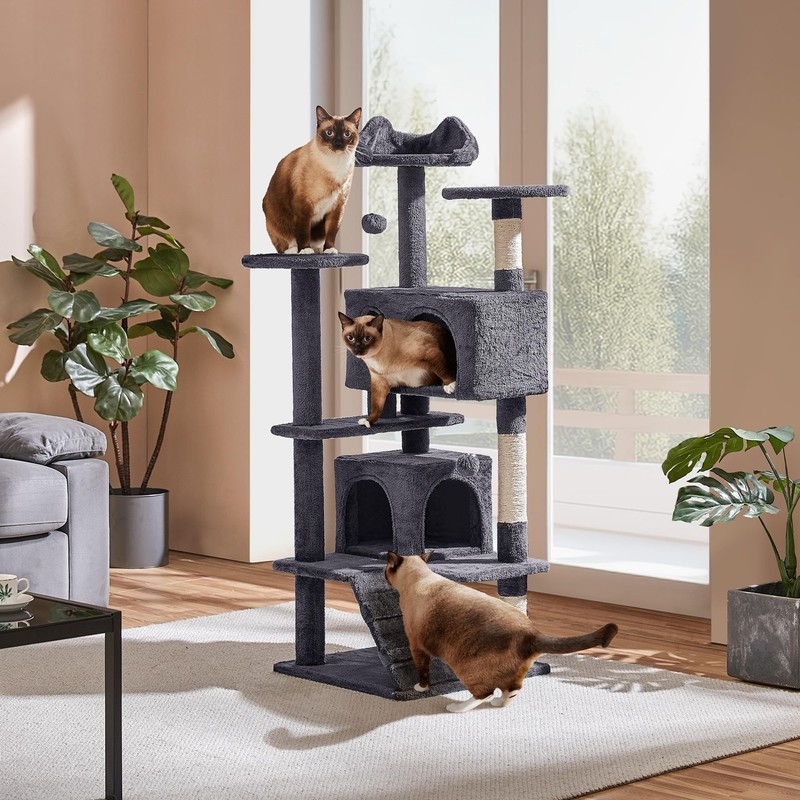 Yaheetech 54in Cat Tree, Multi-Level Cat Tower with Spacious Kitten-ear