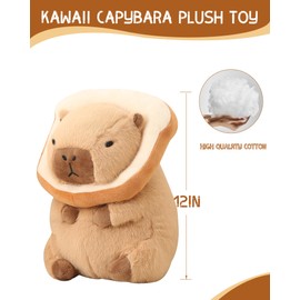 Bestsea Cute Capybara Plush Soft Capybara Plushie Pillow with Kawaii Capybara Stuffed Animals Toy for Kids Girls Adults Birthday Gifts and Home Decor 12 inch (Kawaii Capybara Plush)