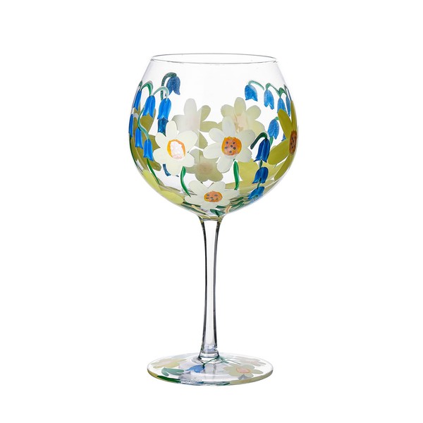 EVEREST GLOBAL Hand Painted Wine Glass Artisan Painted 20.45 oz