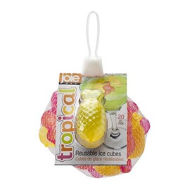 Joie Kitchen Gadgets Reusable Tropical Ice Cubes - Flamingo and Pineapples, Plastic