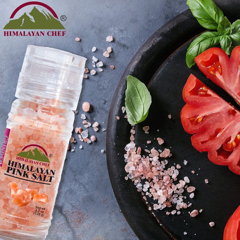 Himalayan Chef Pink Salt Coarse Refillable Grinder, 4.2 Ounce (Pack