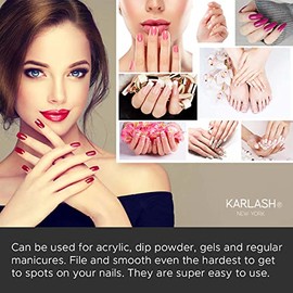 Karlash - Lima de uñas (tamaño pequeño, grano 80/100, 2 caras, 130 unidades), color naranja