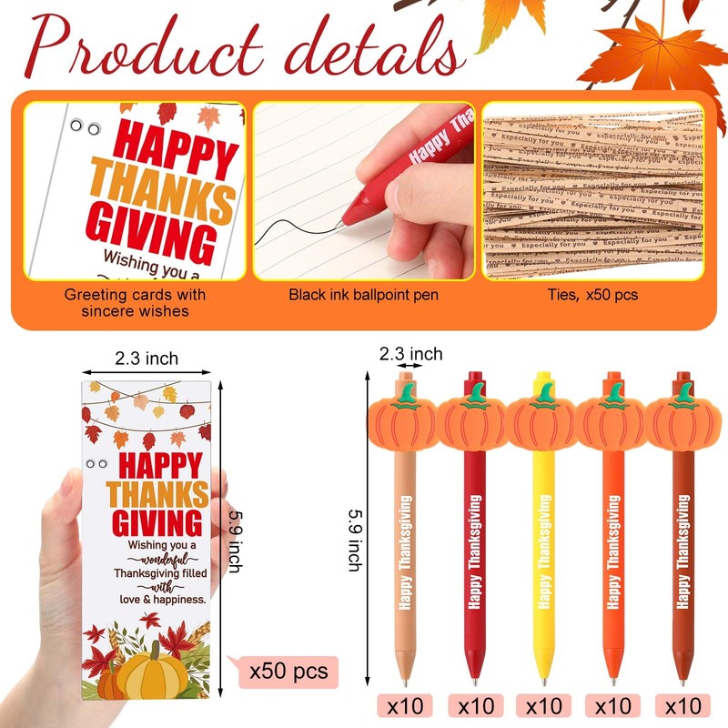 Sayglossy 50 Sets Fall Pens Thanksgiving Gifts Bulk Appreciation Gifts