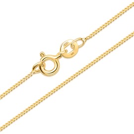 Amberta Solid 925 Sterling Silver Chain for Women Men | Super Thin Dainty & Sturdy Box Curb Singapore Beaded Snake Paperclip Necklace Delicate 16/18/20/22/24 inch: 22 inch Curb Chain Necklace