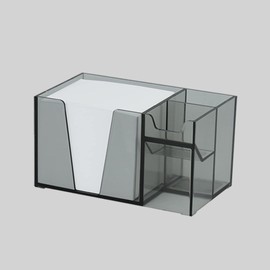 Acrimet Desktop Organizer Pencil Paper Clip Caddy Holder (Plastic) (with Paper) (Smoke Color)