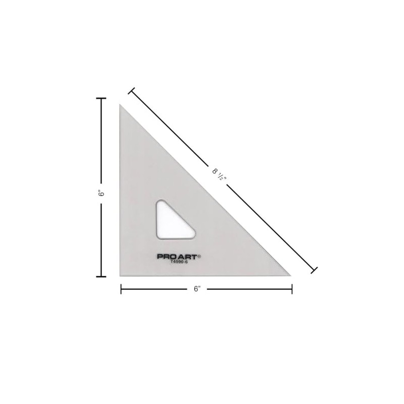 Pro Art 6-Inch 45/90-Degree Triangle, Smoke