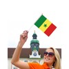 25 Packs Small Senegal Flags on Handheld Stick，Miniature Senegalese Flag