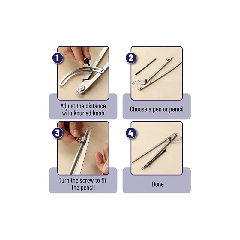 Mr. Pen - Compás profesional para carpintería, compás de 8