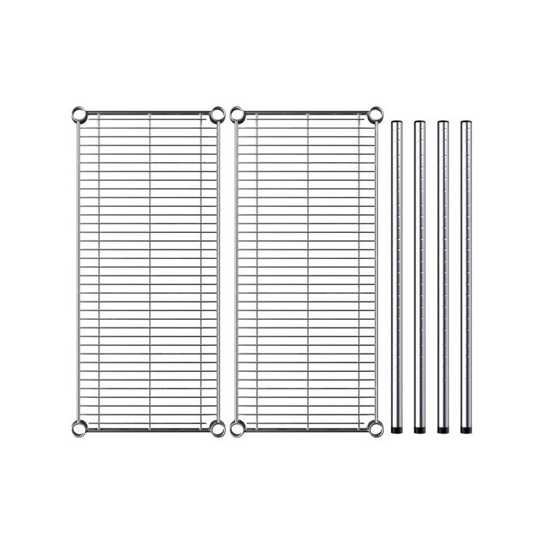 PRO&Family 14" x 30" NSF Chrome 2 Wire Shelf Kit