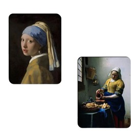Women's History Month Gift, 2PCS Vermeer Magnets, The Milkmaid, Girl with a Pearl Earring Decorative Magnets for Office, Kitchen, Locker, Spring Cute Fine Magnet, Gifts for Art Lovers