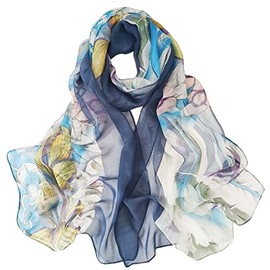 Pokeedioty Scarfs for Women Lightweight Fashion Scarves Elegant Floral Pattern Sheer Scarfs (Y-154)