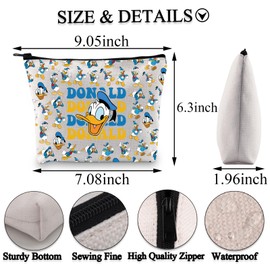 BDPWSS Donald Gifts Funny Duck Gifts Duck Lover Gift WDW Magic Kingdom Gift Duck Cartoon Character Inspired Makeup Bag (4D Duck bagCA)