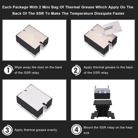 Weasch Single Phase Solid State Relay, SSR-25DA, DC to AC, Input 4-32VDC to Output 24-480VAC, 25A 50-60Hz (1)