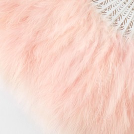 Coucoland 1920s Marabou Feather Fan Flapper Folding Hand Fans Feather Fan Handheld for 20s Vintage Gatsby Party Lightpink