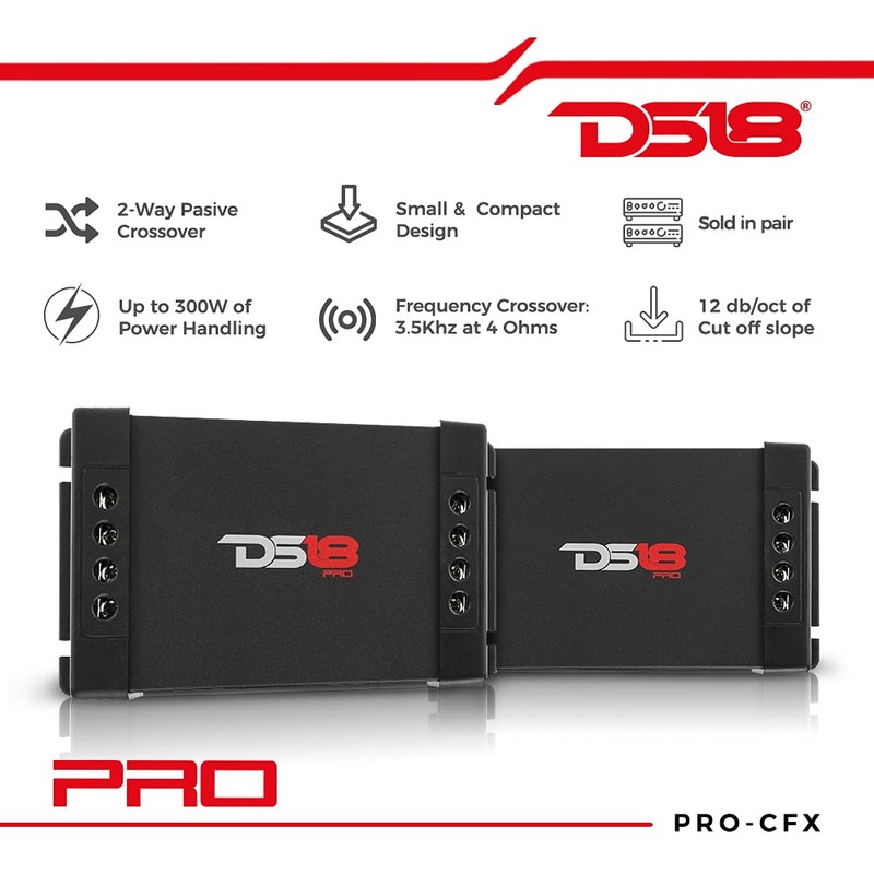 DS18 PRO-CFX 2-Way Car Audio Passive Crossover, Great for Tweeters