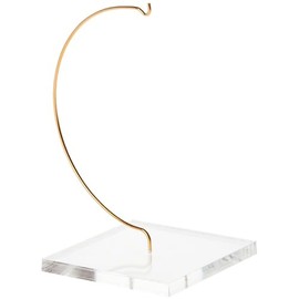 Plymor Wire Ornament Hanger Display with 4" Clear Acrylic Thick Square Base, 7" H