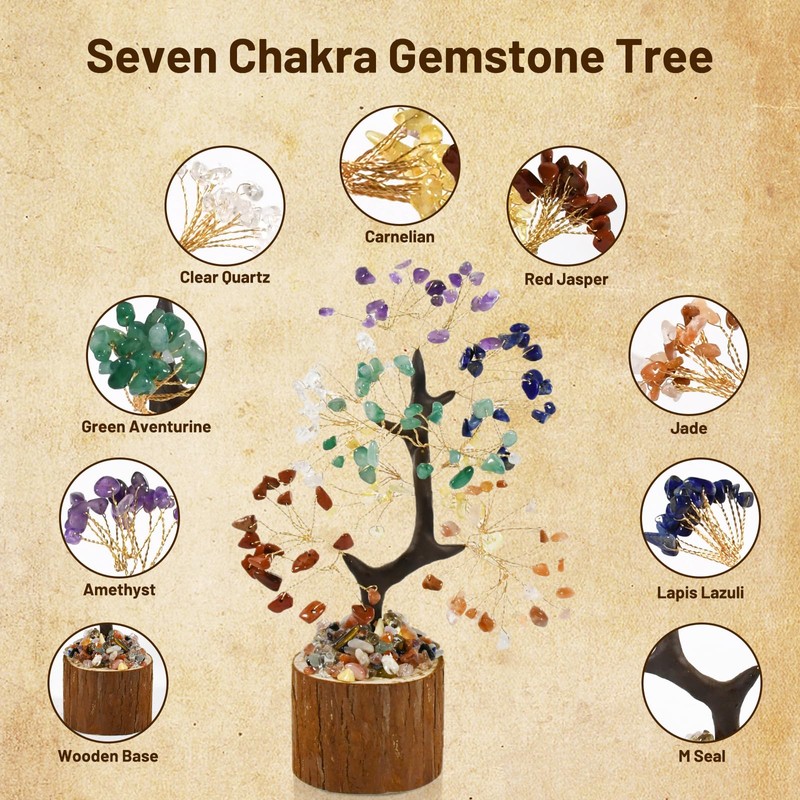 Chakra Stones Crystal Tree Crystals, Seven Chakra Crystal Tree for
