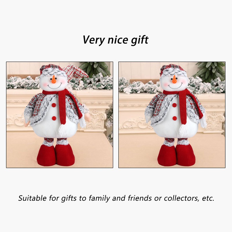 Retractable Standing Snowman Doll Toy Christmas Decoration for Birthday Festival