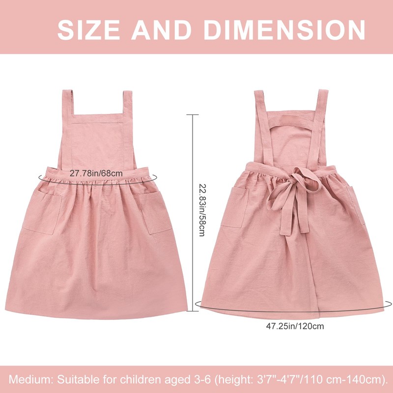 Surblue Kids Retro Aprons Pinafore Apron for Girls Boys Cotton