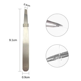 Tweezers Stainless Steel Tweezers Eyebrow Scissors Precision Tweezers Beveled Tip Tweezers High Quality Heat Treated Easy Grip Unisex Suitable for Eyebrow Hair Removal Nose Hair Beard Barb Removal