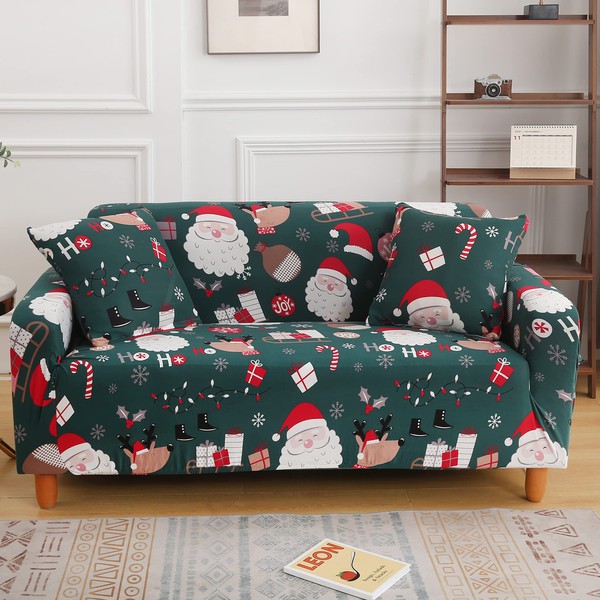 Stylishbed Christmas Sofa Cover Slipcover Soft Polyester Santa Claus Printed