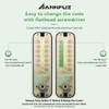 ANNFUZ Pure Mechanical Keyless Entry Keypad Door Knob Lock,Double-Sided Combination&Handle