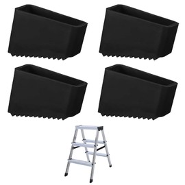 VZU 4 pieces 50 x 25 mm ladder feet, rubber ladder feet, protective caps for ladders, non-slip ladder foot cover for ladder feet, universal ladder foot covers for home workers, folding ladder