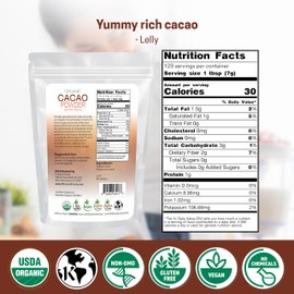 Z Natural Foods Organic Cacao Powder, Nutrition-Packed, Extra-Rich Dark Chocolate Flavor, Perfect for Chocolate Recipes, Shakes, or Smoothies, Non-GMO, Vegan, Gluten-Free, Kosher, 2 lbs