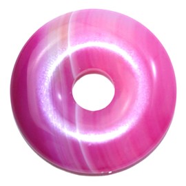 Steinfixx® - Premium Necklace with Pink Agate Gemstone Donut Diameter 30 mm | Healing Stone | Gemstone | Chakra Stone, Crystal Gemstone Crystal gemstone pink agate, Agate