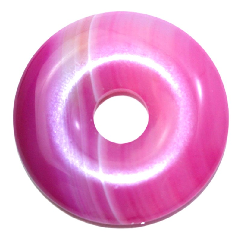 Steinfixx® - Premium Necklace with Pink Agate Gemstone Donut Diameter