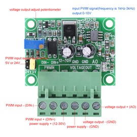 1-3KHZ 0-10V PWM-to- Voltage Module, Signal Digital Voltage Converter, PWM Digital to Analog Converter Module
