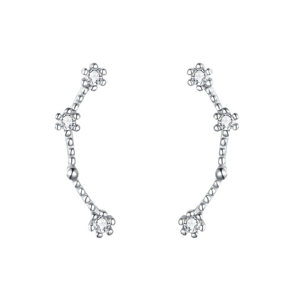 BriLove Women 925 Sterling Silver CZ Aries Crawler Earrings -
