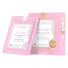 Foreo | Máscara facial Glow Addict Advanced Collection 2.0 UFO-Activated | Hidratante facial | Vitamina C y vitamina E | Para todo tipo de piel y piel apagada | Antiedad | 6 U por paq