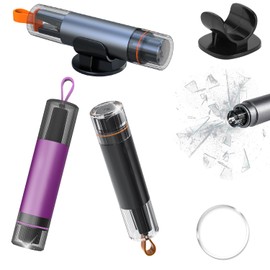 mymai mymai 2Pack Notfall und Sicherheitswerkzeug Glasbrecher Nothammer Auto mit Gurtschneider, 2-in-1 Rettungshammer, Notfallhammer Auto, Notfall ausrstung fr Auto und Bus (GRAU+LILA)