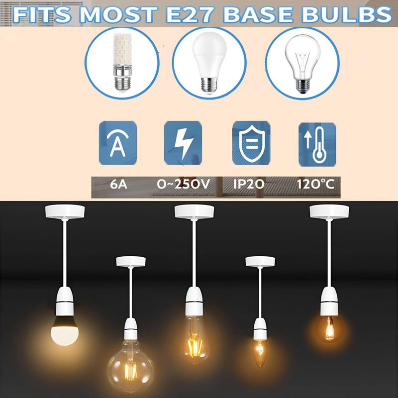 Ahad Trader Ceiling Rose Pendant Bulb Holder Plastic Pendant Size