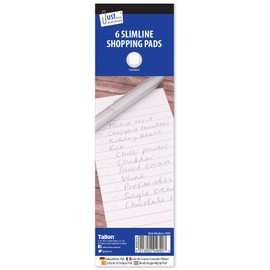 Just-Stationery 75 x 210 mm Lined Paper Shopping Pad (Pack of 6)