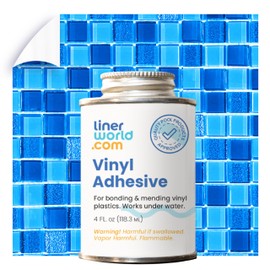 Swimming Pool Liner Patch Repair Kit with Extra Large 2'x2' Liner Sample Patch and 4oz Glue by LinerWorld