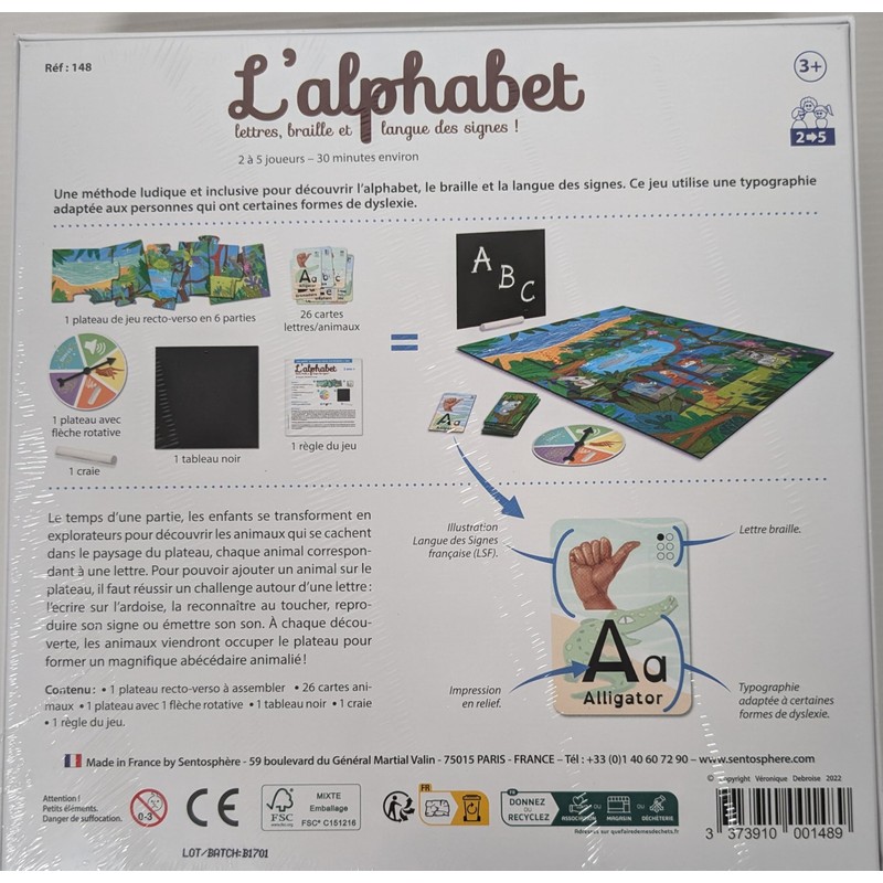 Sentosphère 148 Alphabet - Sensory and Educational Game - Includes