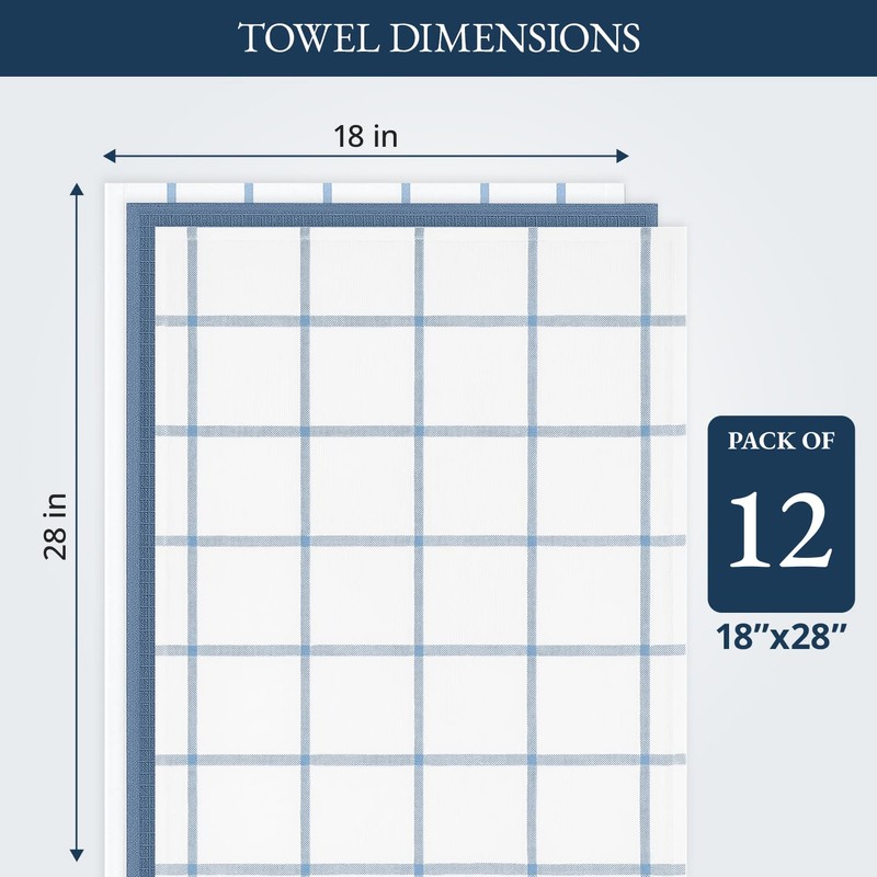 LANE LINEN Dish Towels Set of 12-18” x 28” Soft,