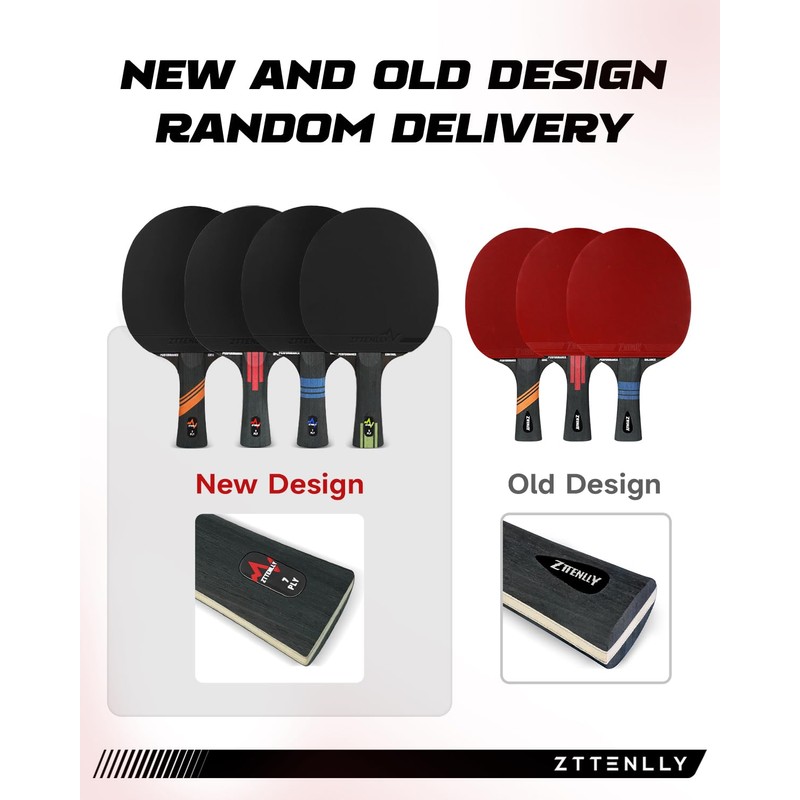 ZTTENLLY Ping Pong Paddle with Carbon Technology | Performance-Series,7-ply Finest
