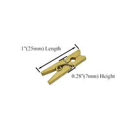 HAHIYO Gold Wooden Clothes Pins Clothespins Mini Do NOT Fall Apart 1 inches Length 80 Pack Sturdy Strong Springs No Rust No Discoloration for Laundry Bathroom DIY Craft Photos Food Opened Bags
