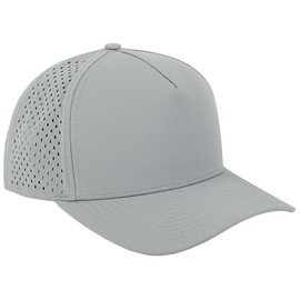 Ausing Adult Snapback Hat Mesh Back Cap Waterproof Baseball Cap Breathable Trucker Hat Running Cap for Men Outdoor Travel Light Grey