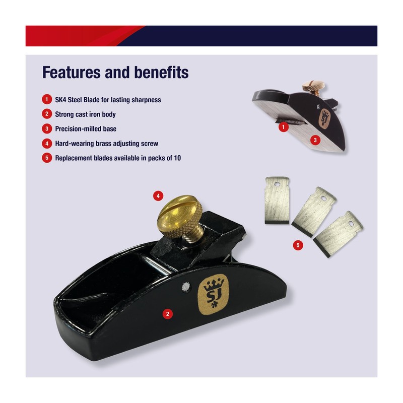 Spear & Jackson CTP3 Carpenters' 3" Trimming Plane