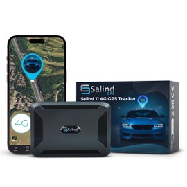 SALIND GPS Magnetic, up to 70 Days Battery - GPS Tracker for Every Vehicle, 4G LTE Car GPS Tracker with Strong Built-in Magnet for Easy Fixation on All Surfaces, Robust & Splash Proof Tracking Device