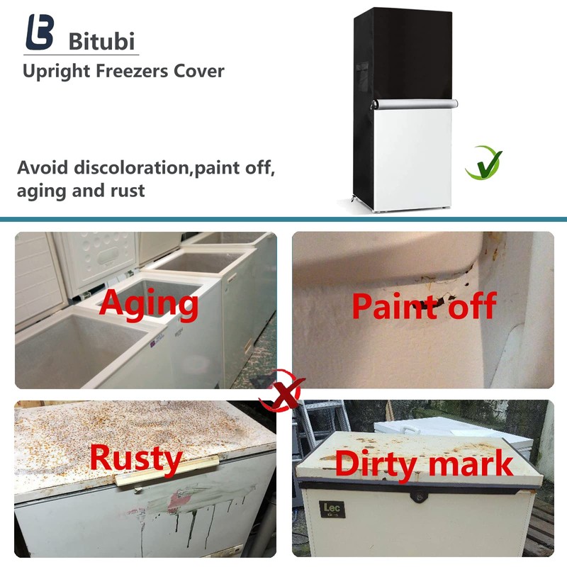 Bitubi Upright Freezers Cover,Outdoor Refrigerator Cover,– Waterproof, Dustproof, Sun-Proof, 34"